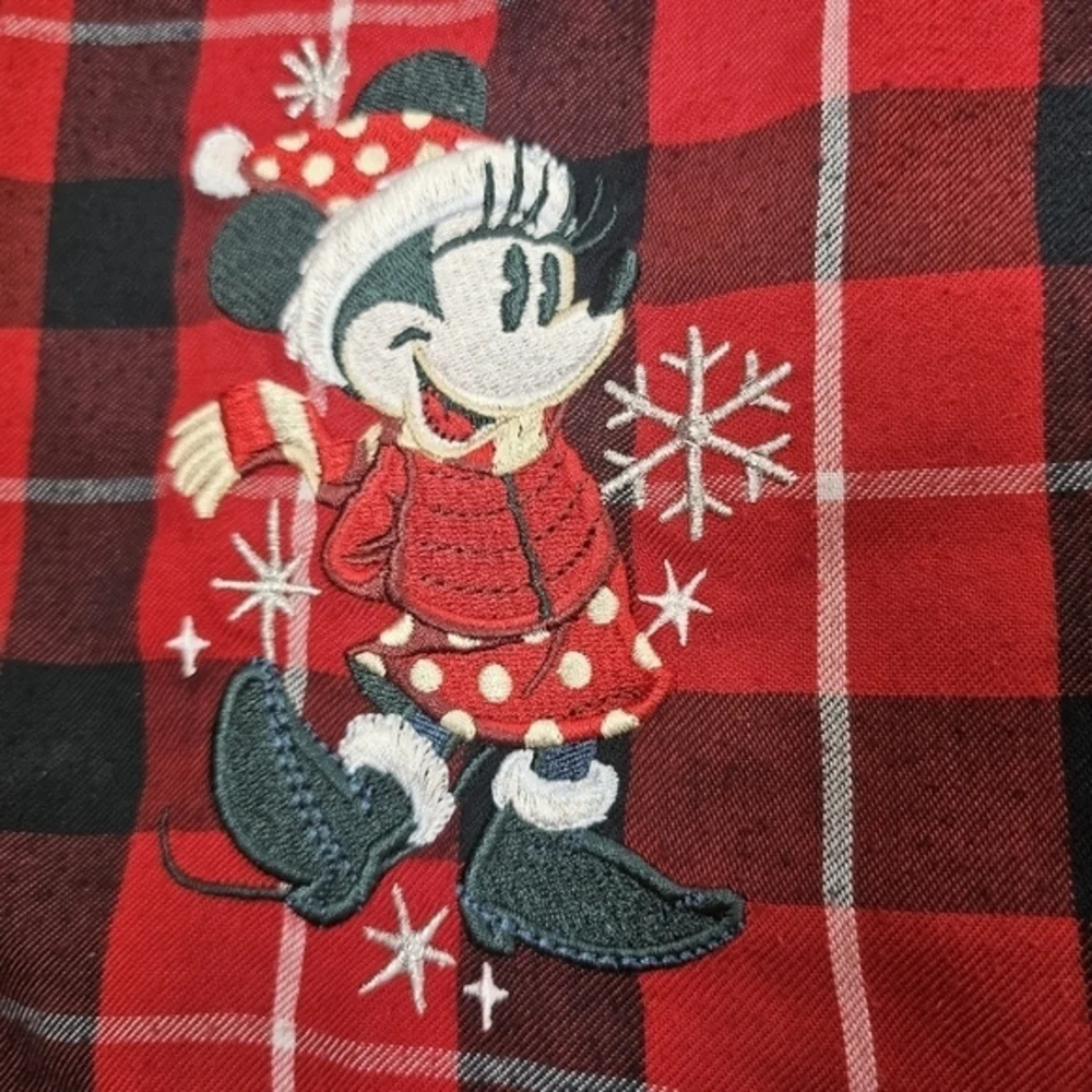 Disney Parks 9/10 Minnie Mouse Long Christmas Nightgown Pajamas‎ Ruffles Gown